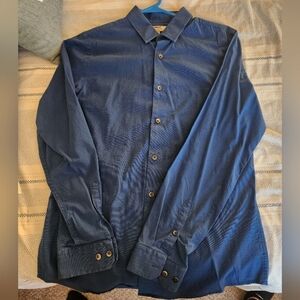 Mens Blue Button-Up Dress Shirt Express